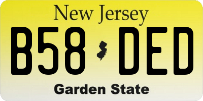 NJ license plate B58DED