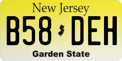 NJ license plate B58DEH