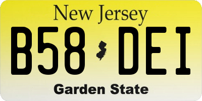 NJ license plate B58DEI