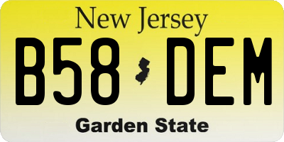 NJ license plate B58DEM