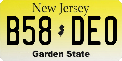 NJ license plate B58DEO