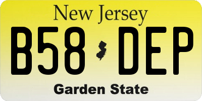 NJ license plate B58DEP