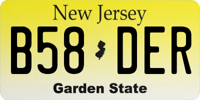 NJ license plate B58DER