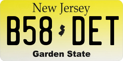 NJ license plate B58DET