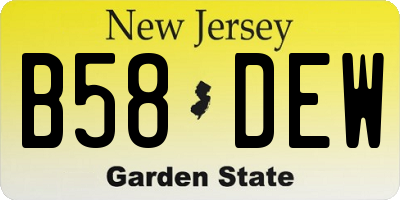 NJ license plate B58DEW