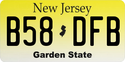 NJ license plate B58DFB
