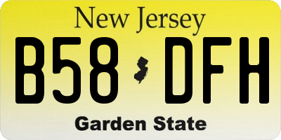 NJ license plate B58DFH