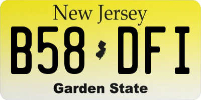 NJ license plate B58DFI