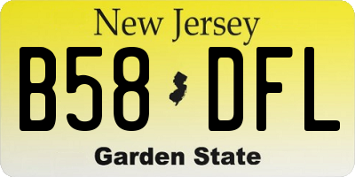 NJ license plate B58DFL