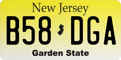 NJ license plate B58DGA