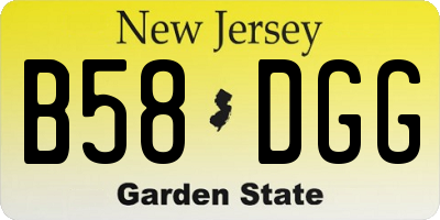 NJ license plate B58DGG
