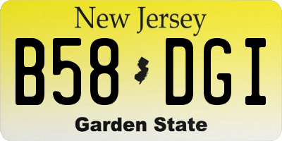 NJ license plate B58DGI