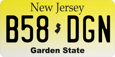 NJ license plate B58DGN