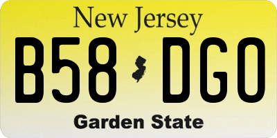 NJ license plate B58DGO