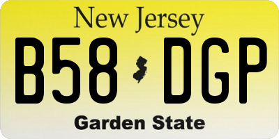 NJ license plate B58DGP