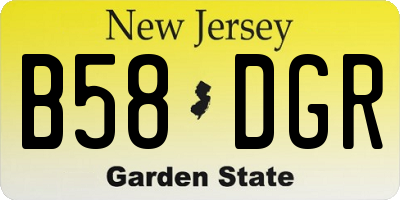 NJ license plate B58DGR