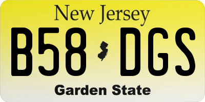NJ license plate B58DGS