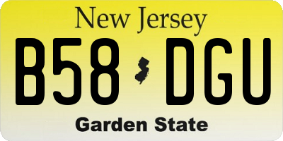 NJ license plate B58DGU