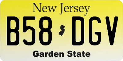 NJ license plate B58DGV