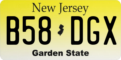 NJ license plate B58DGX