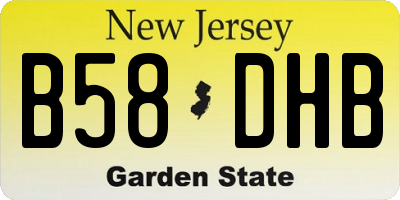 NJ license plate B58DHB