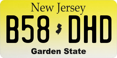 NJ license plate B58DHD