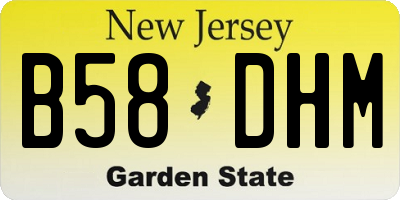 NJ license plate B58DHM