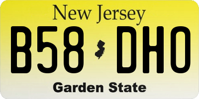 NJ license plate B58DHO