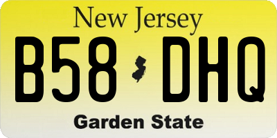 NJ license plate B58DHQ