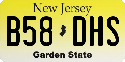 NJ license plate B58DHS