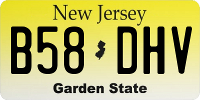 NJ license plate B58DHV