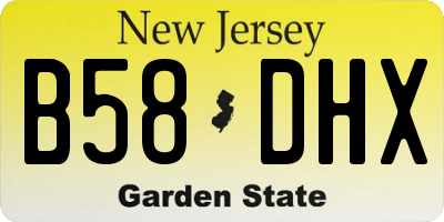 NJ license plate B58DHX