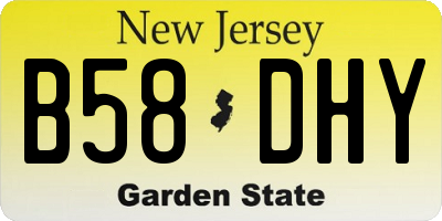 NJ license plate B58DHY