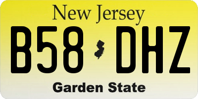 NJ license plate B58DHZ