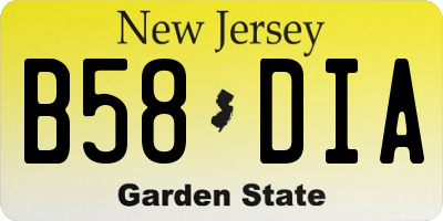 NJ license plate B58DIA