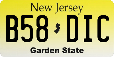 NJ license plate B58DIC