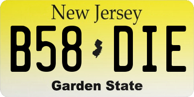NJ license plate B58DIE