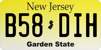 NJ license plate B58DIH