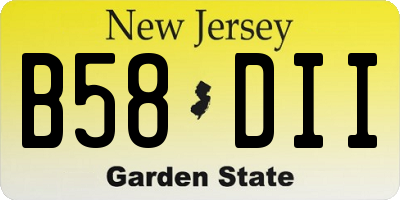 NJ license plate B58DII