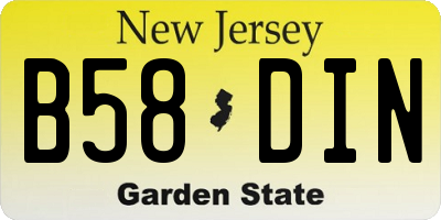 NJ license plate B58DIN