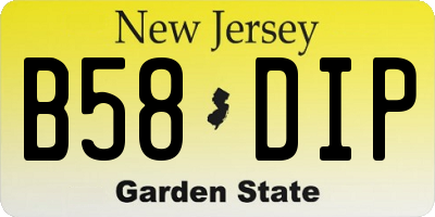 NJ license plate B58DIP