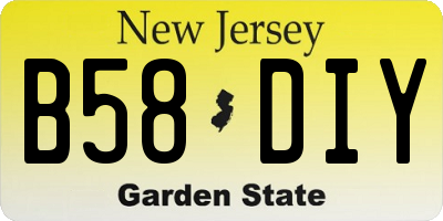 NJ license plate B58DIY