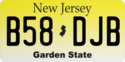 NJ license plate B58DJB