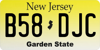 NJ license plate B58DJC