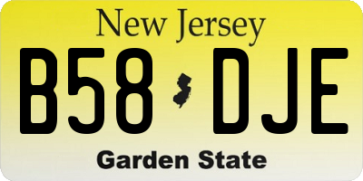 NJ license plate B58DJE