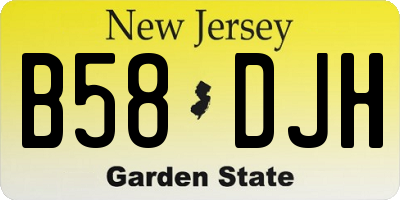 NJ license plate B58DJH