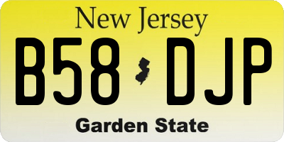 NJ license plate B58DJP