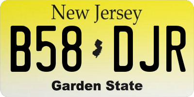 NJ license plate B58DJR