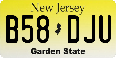 NJ license plate B58DJU