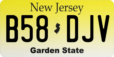 NJ license plate B58DJV